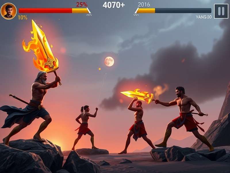 Fiery Sword Titan Gameplay Screenshot